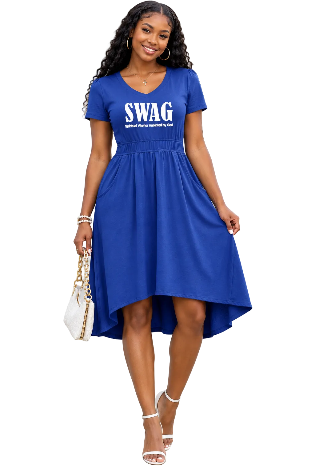 SWAG V Neck Dress Royal