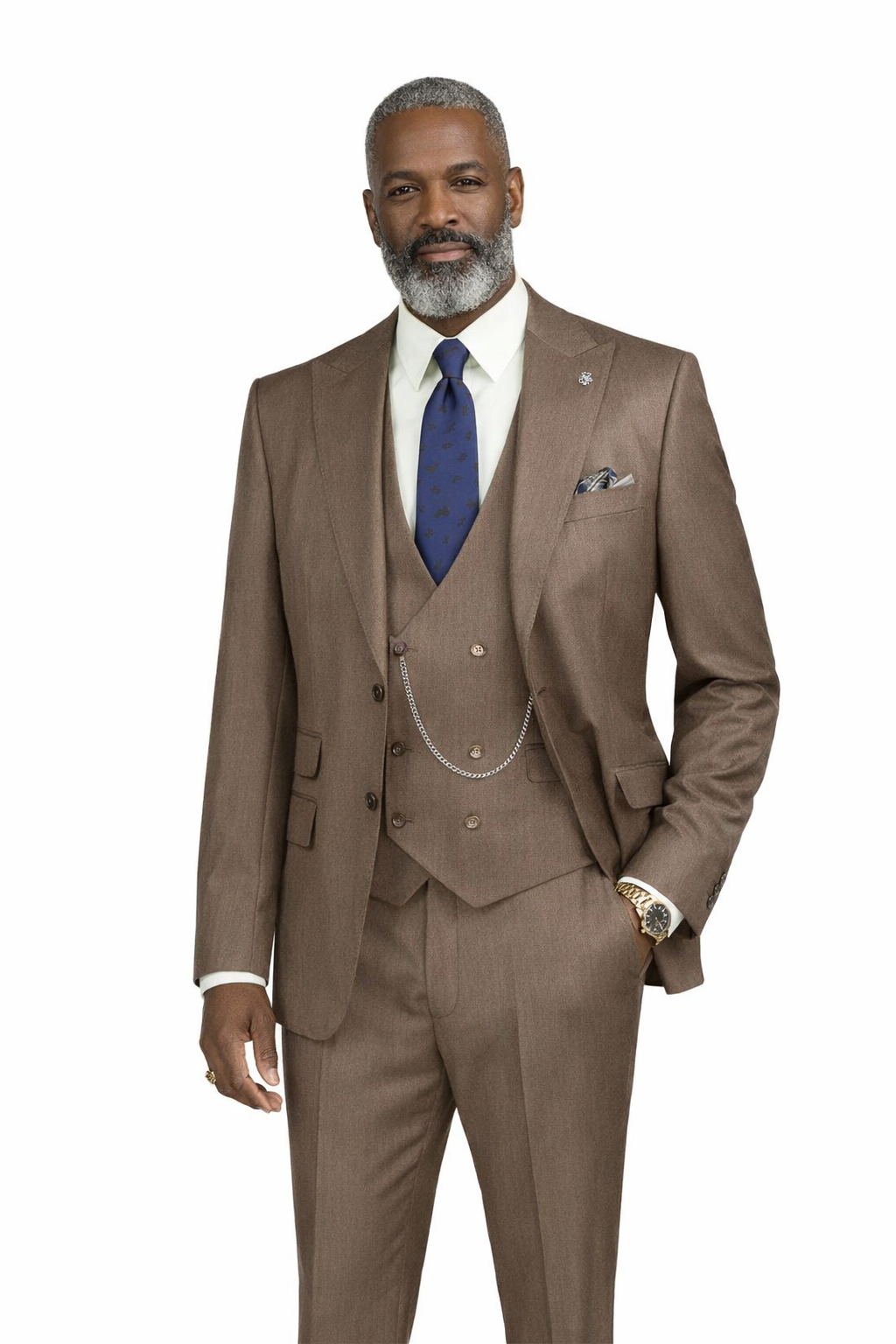Vinci Executive Fit 3PC Suit V2RK-5 Deep Taupe