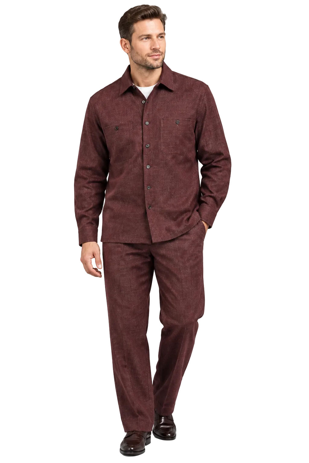 Stacy Adams Walking Suit 35500 Burgundy