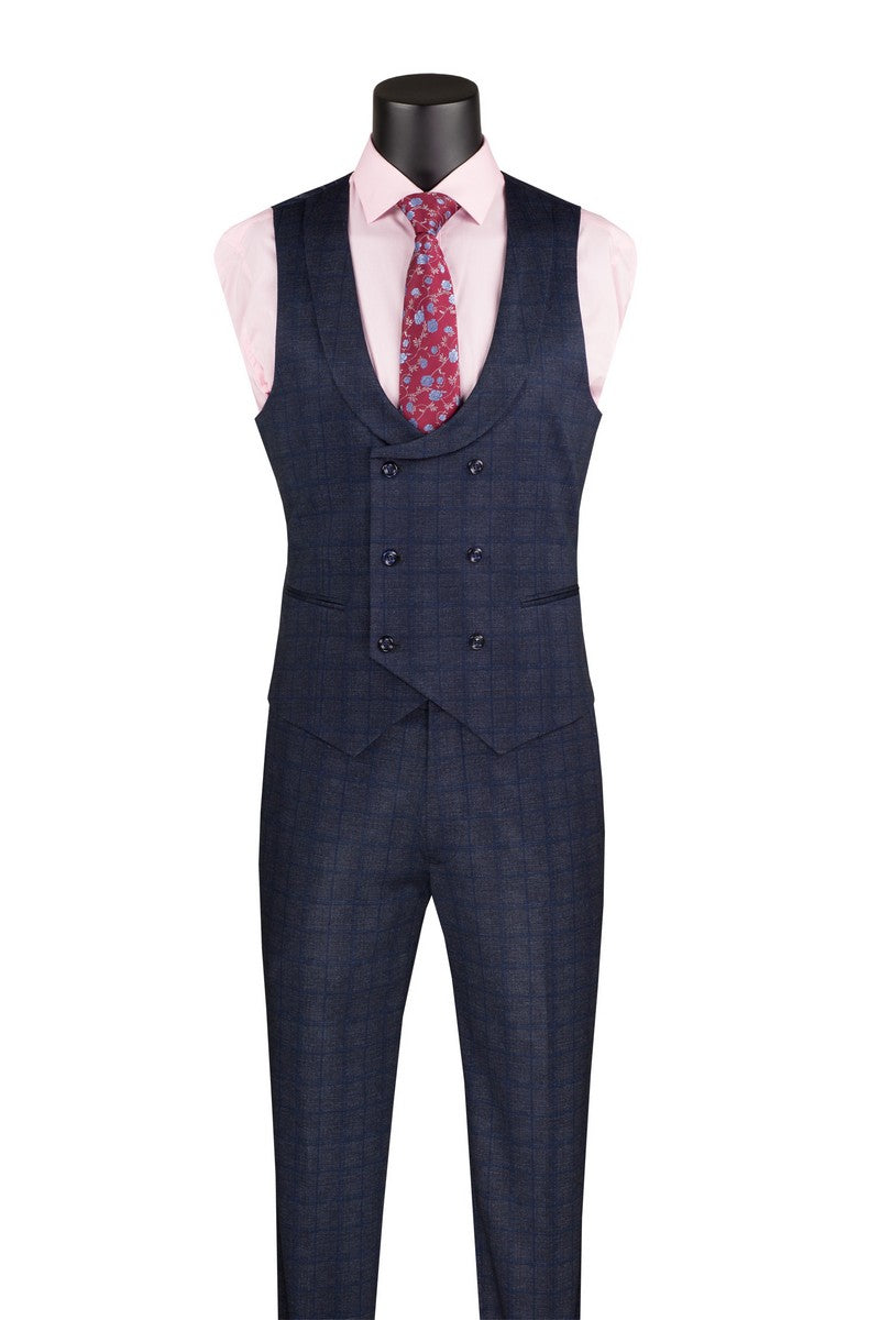 Vinci Slim Fit 3 PC Suit SV2W-8 Navy