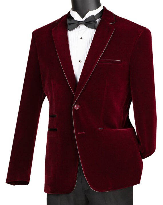 Vinci 2 Button Slim Fit Sport Coat BS-02 Burgundy