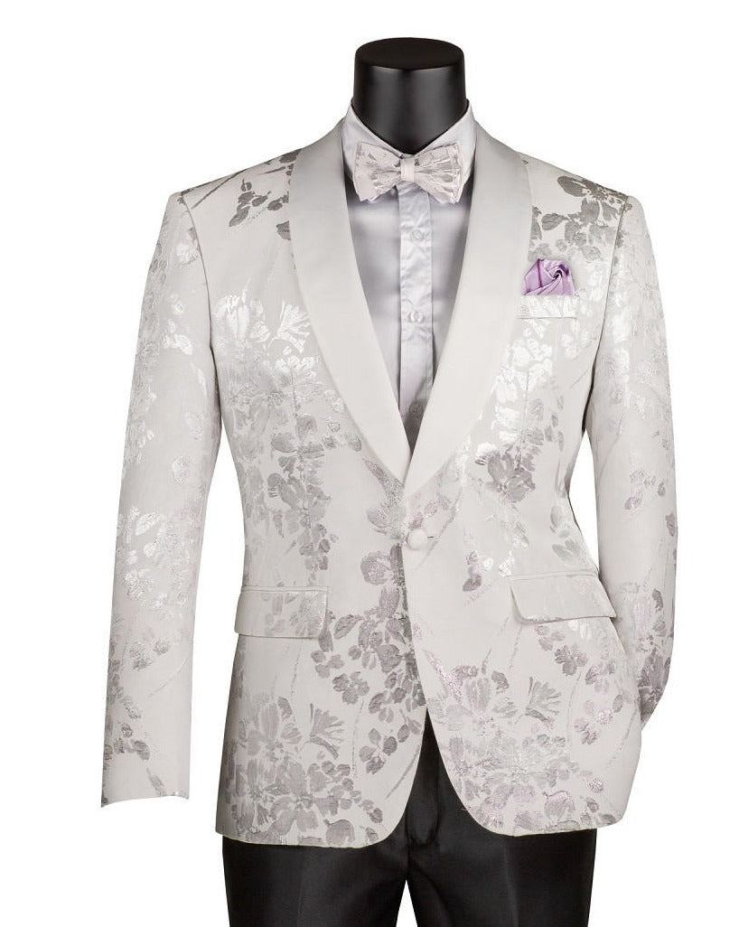 Vinci 1 Button Slim Fit Sport Coat BSF-19 White