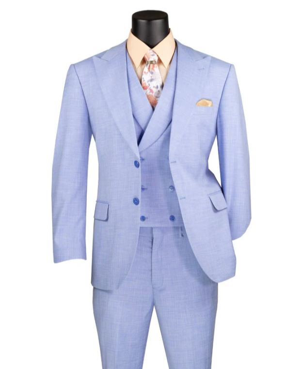 Vinci Modern Fit 3 PCS Suit MV2K-2 Light Blue