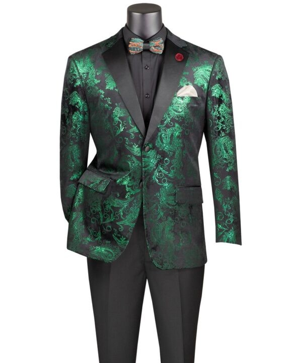 Vinci 2 Button Modern Fit Sports Coat BM-02 Emerald