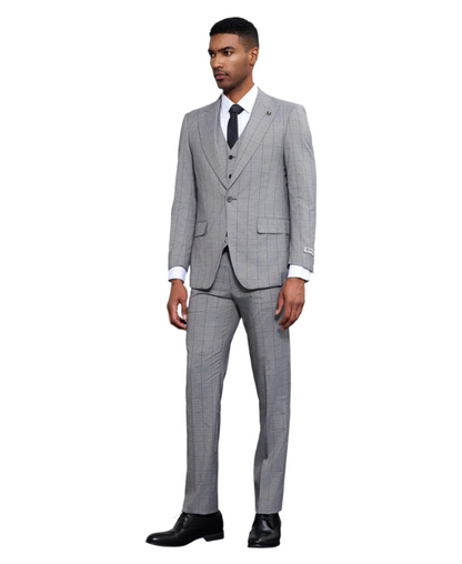 Stacy Adams 3 PC Grey Suit SM186H1-02