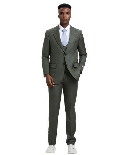 Stacy Adams 3 PC Olive Suit SM324H1-04