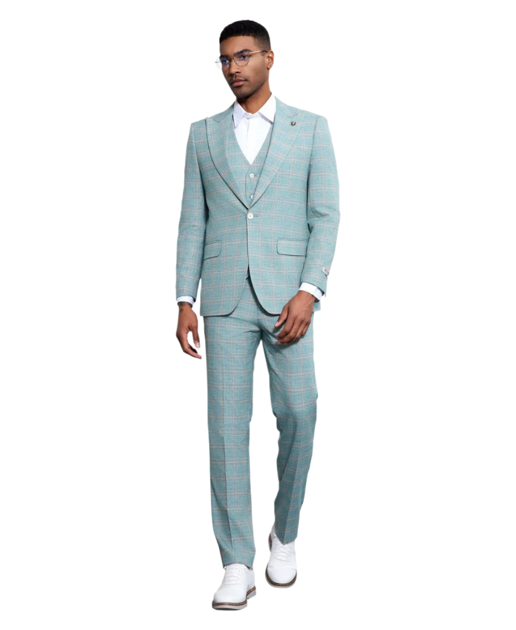 Stacy Adams 3 PC Turquoise Suit SM182H1-01