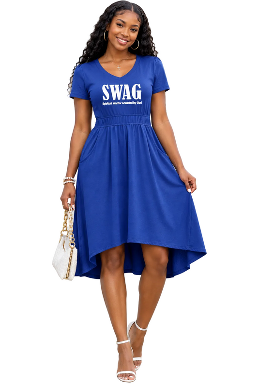 SWAG V Neck Dress Royal