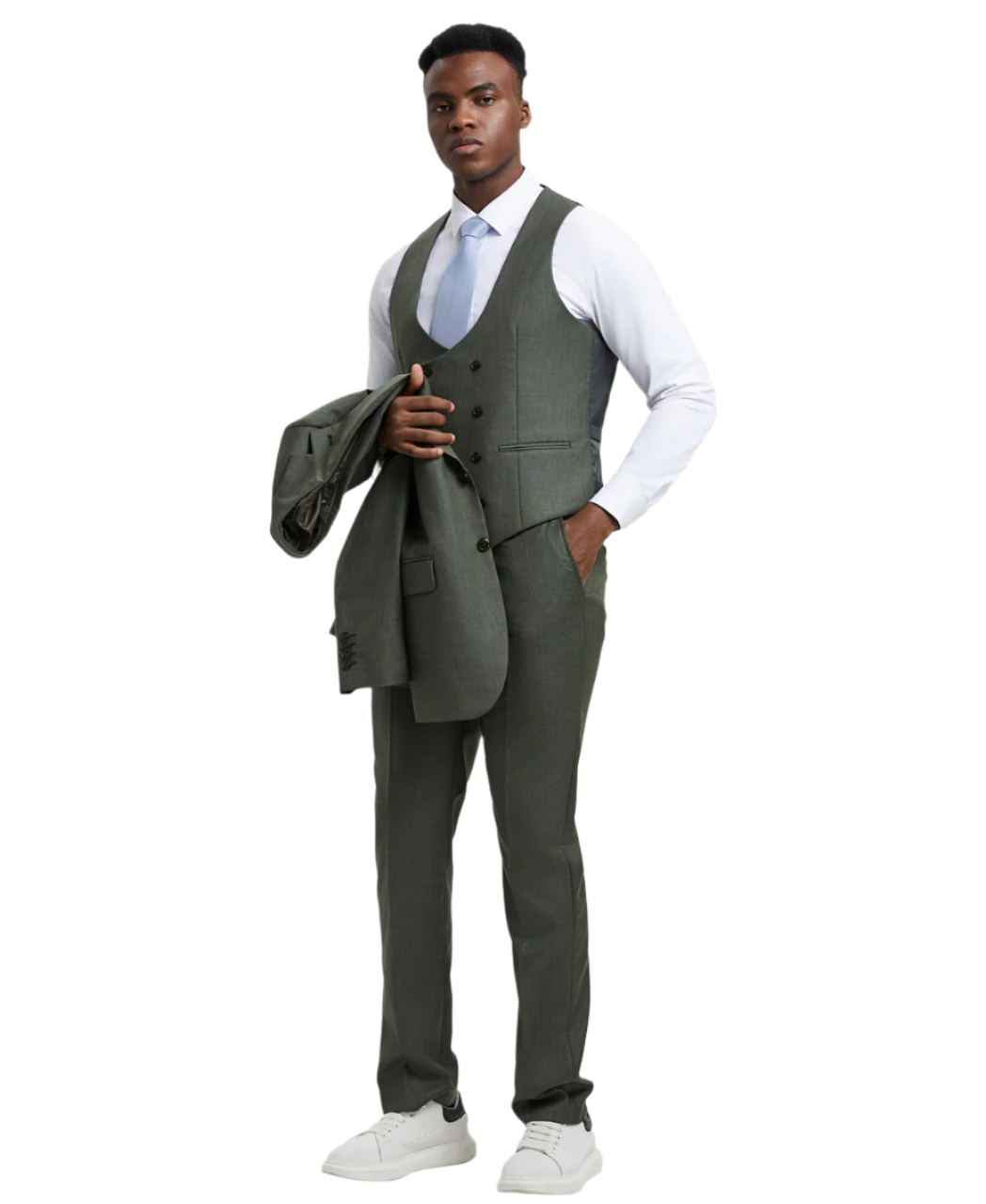 Stacy Adams 3 PC Olive Suit SM324H1-04