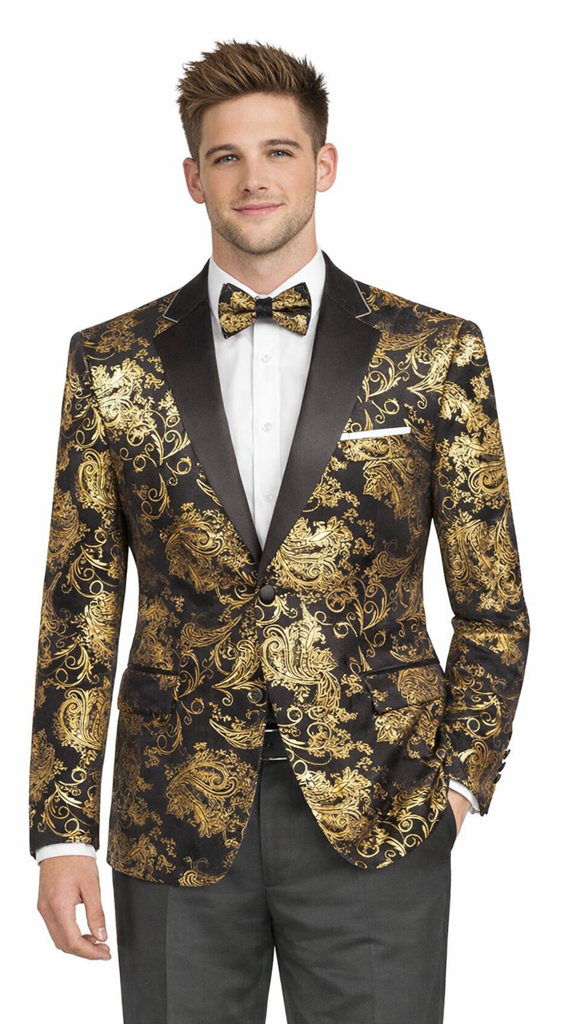 Vinci Modern Fit Jacket BM-02 Black/Gold