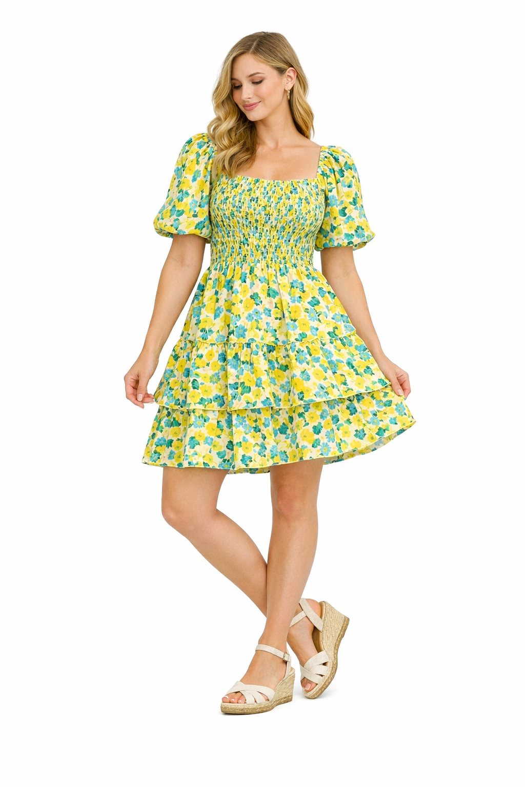Elings Yellow Floral Dress