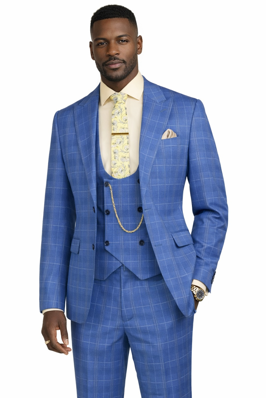 Vinci Slim Fit 3PC Suit SV1W-1 Blue