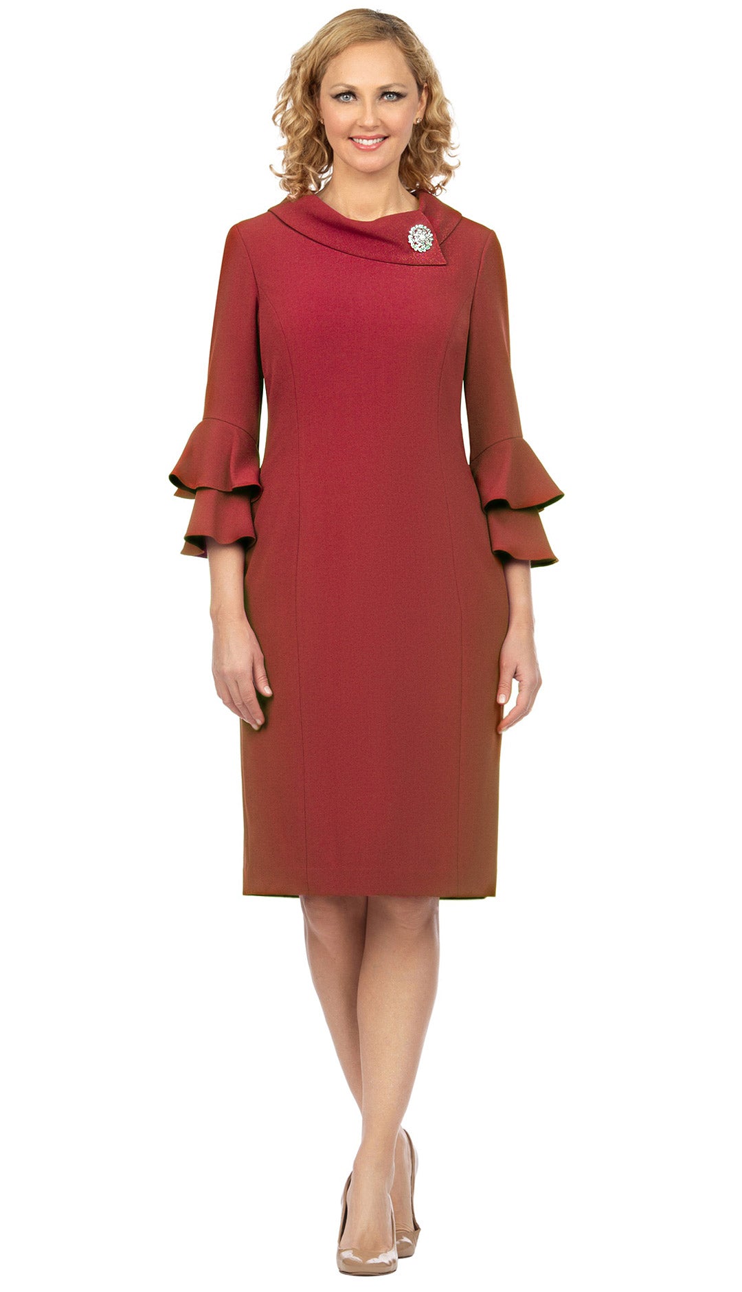 Giovanna Brick Red Dress D1518