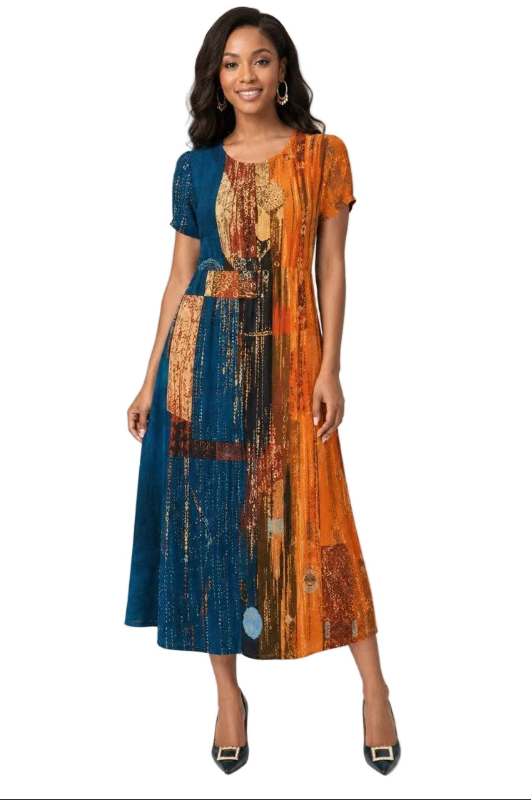 DC84 Short Sleeve Pleated Dress