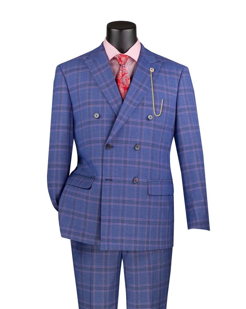 Vinci Modern Fit Double Breasted Blue MDW-2