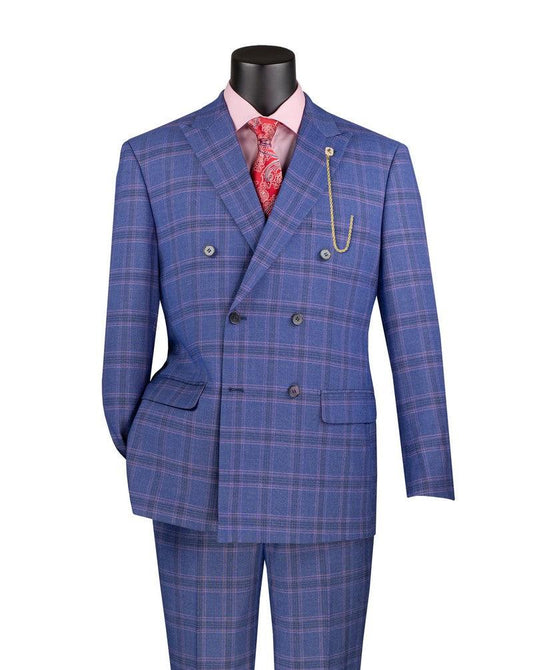 Vinci Modern Fit Double Breasted Blue MDW-2