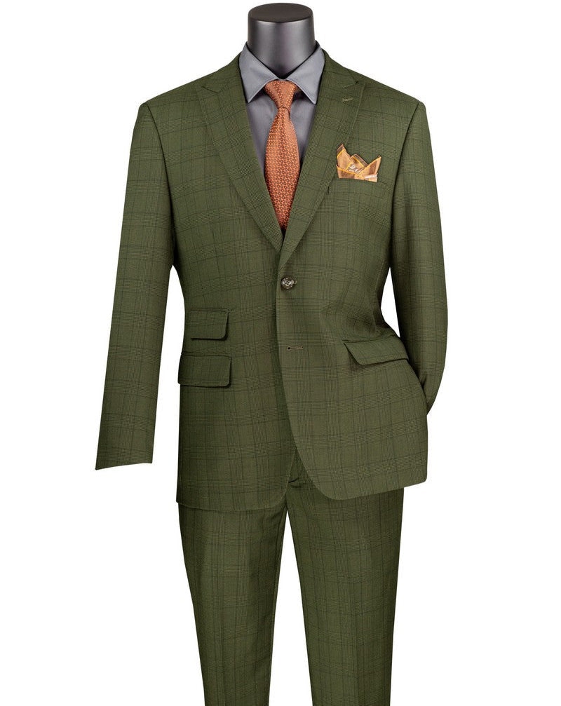 Vinci Modern Fit 2PC Suit MRW-1 Olive
