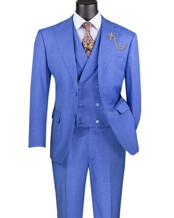 Vinci Modern Fit 3 PCS Suit MV2K-2 French Blue