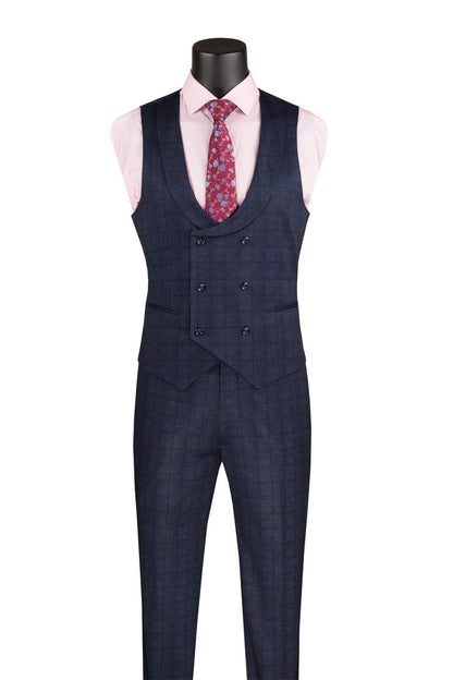 Vinci Slim Fit 3 PC Suit SV2W-8 Navy