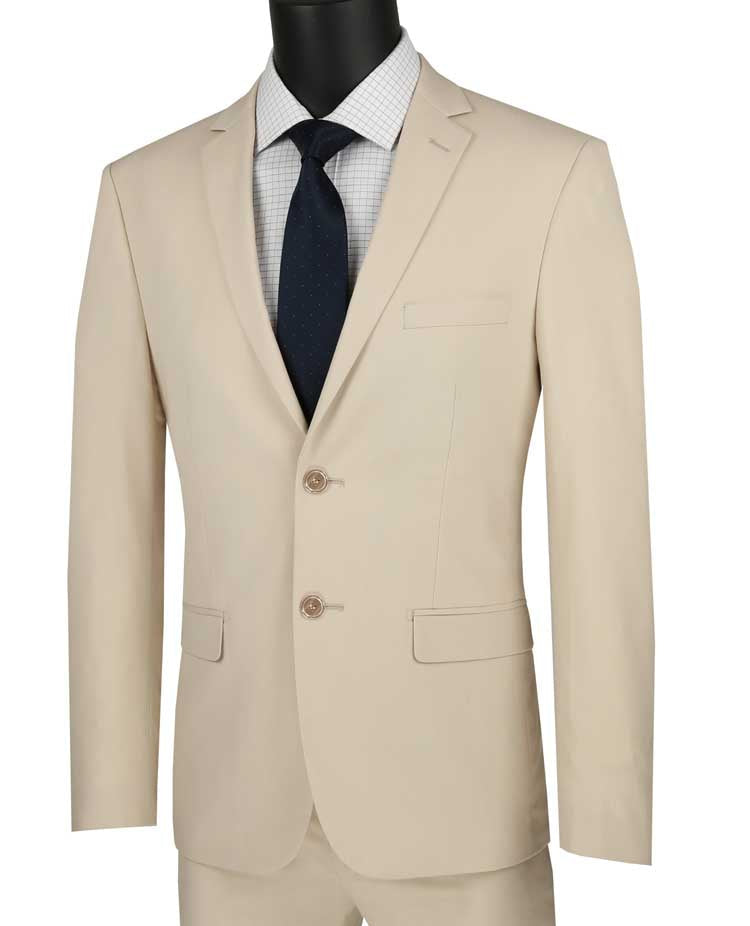 Vinci Ultra Slim Fit 3 PC Suit USDX-1 Beige