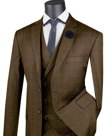 Vinci Executive Fit 3 PCS Suit V2RW-13 Taupe