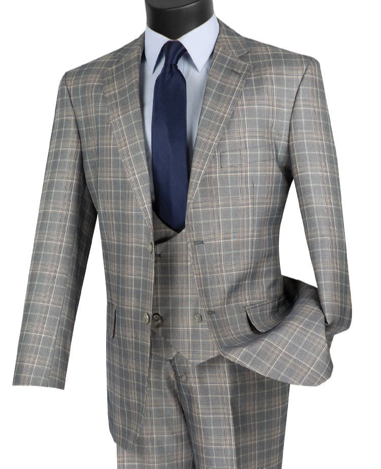 Vinci Executive 3PCS Suit V2RW-7 Grey