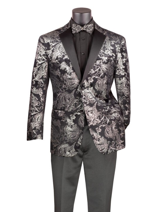 Vinci 2 Button Modern Fit Sports Coat BM-02 Silver