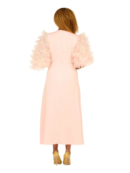 Giovanna Ruffle Sleeve Dress D1677 Peach