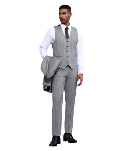Stacy Adams 3 PC Grey Suit SM186H1-02