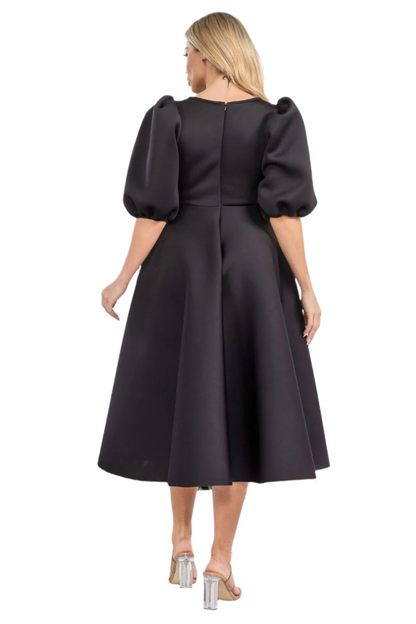 Puff Sleeve Dress Black