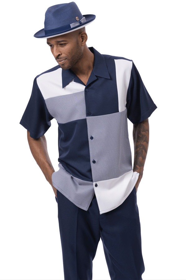Montique 2 PC Walking Suit 2402 Navy