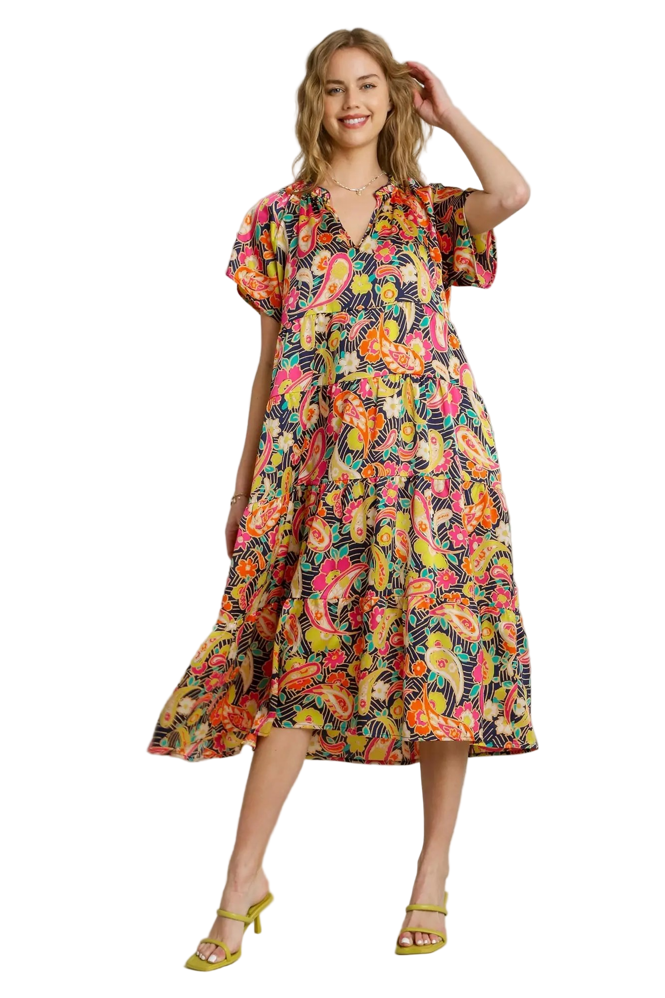Umgee Satin Paisley Lime