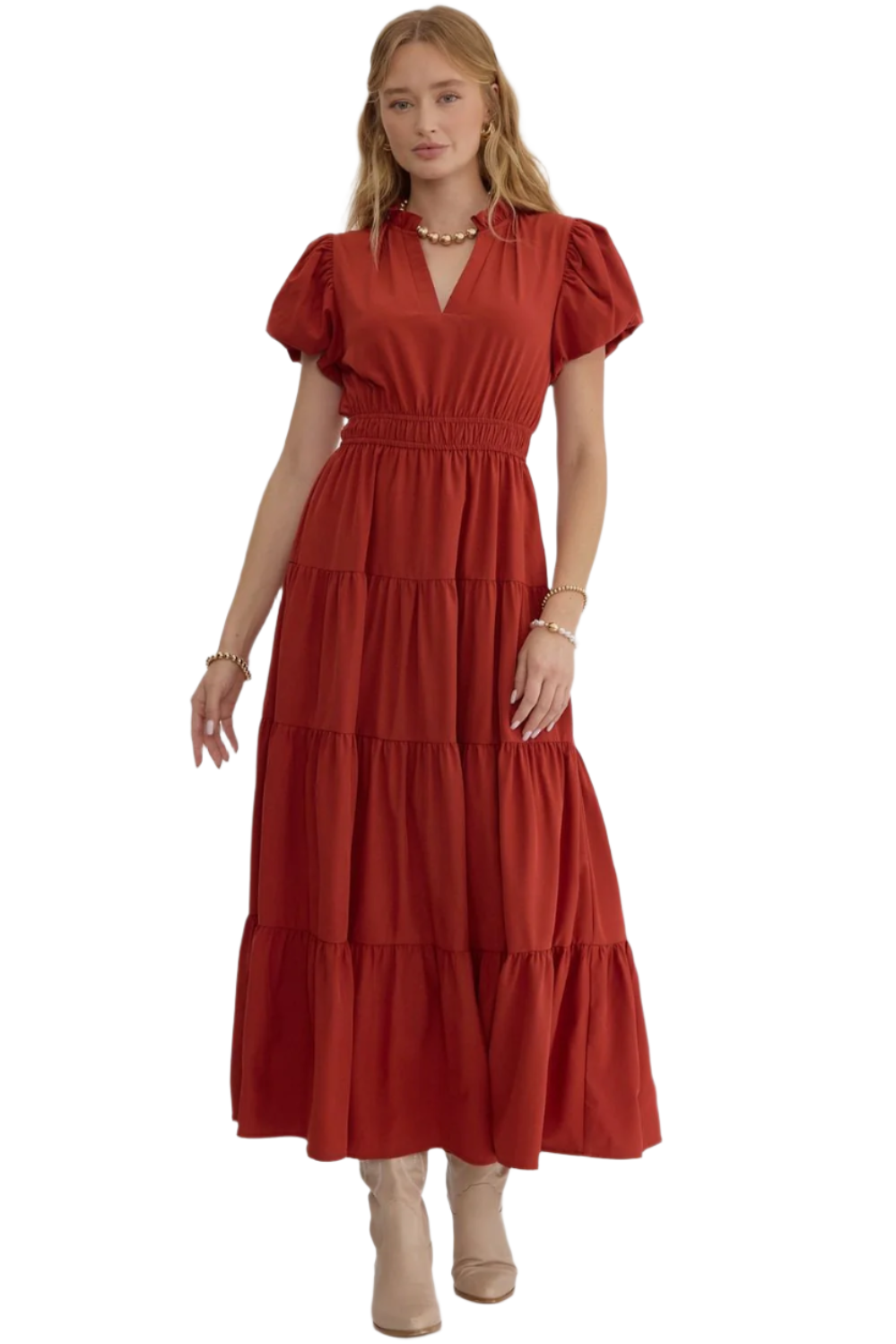 Entro Maxi Dress D20735 Brick