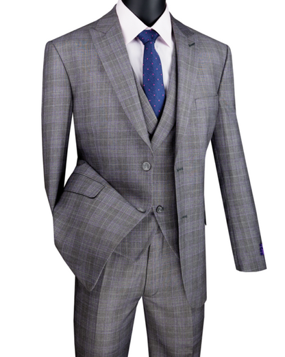 Vinci Modern Fit 3 PCS Suit MV2W-1 Blue