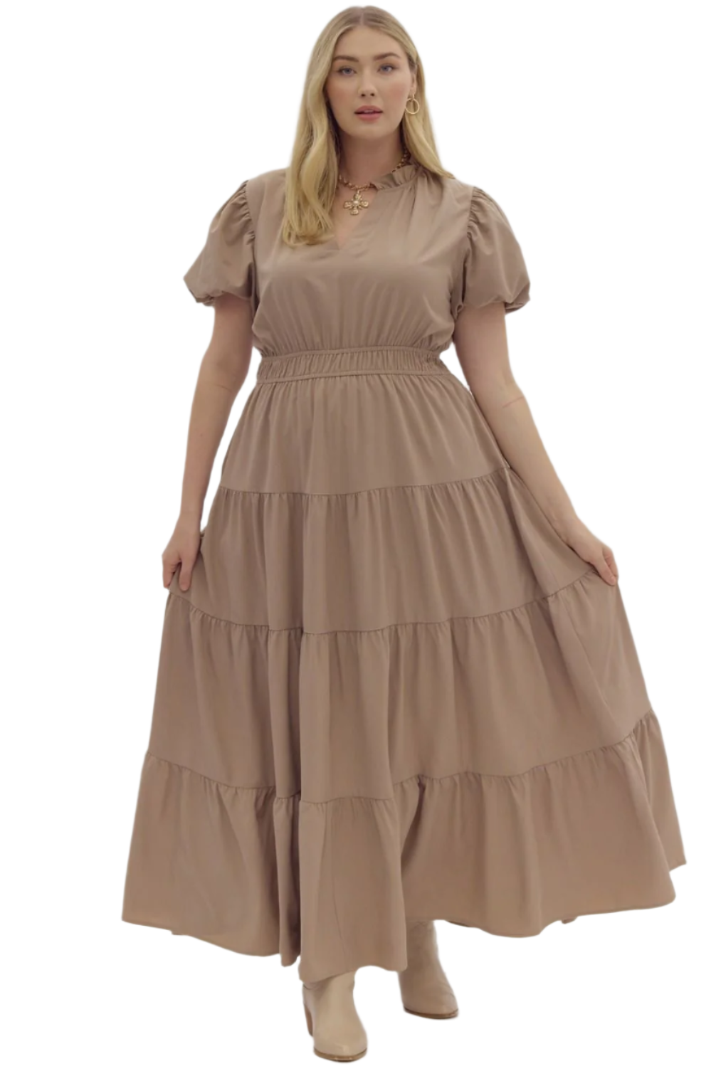 Entro Maxi Dress D20735 Mocha